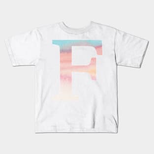 The Letter F Rainbow Watercolor Kids T-Shirt